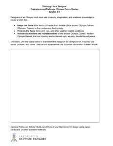 Thinking Like A Designer Brainstorming Challenge - Olympic Torch Design Grades 3-8