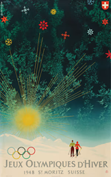 1948 St. Moritz Winter Olympic Games Poster